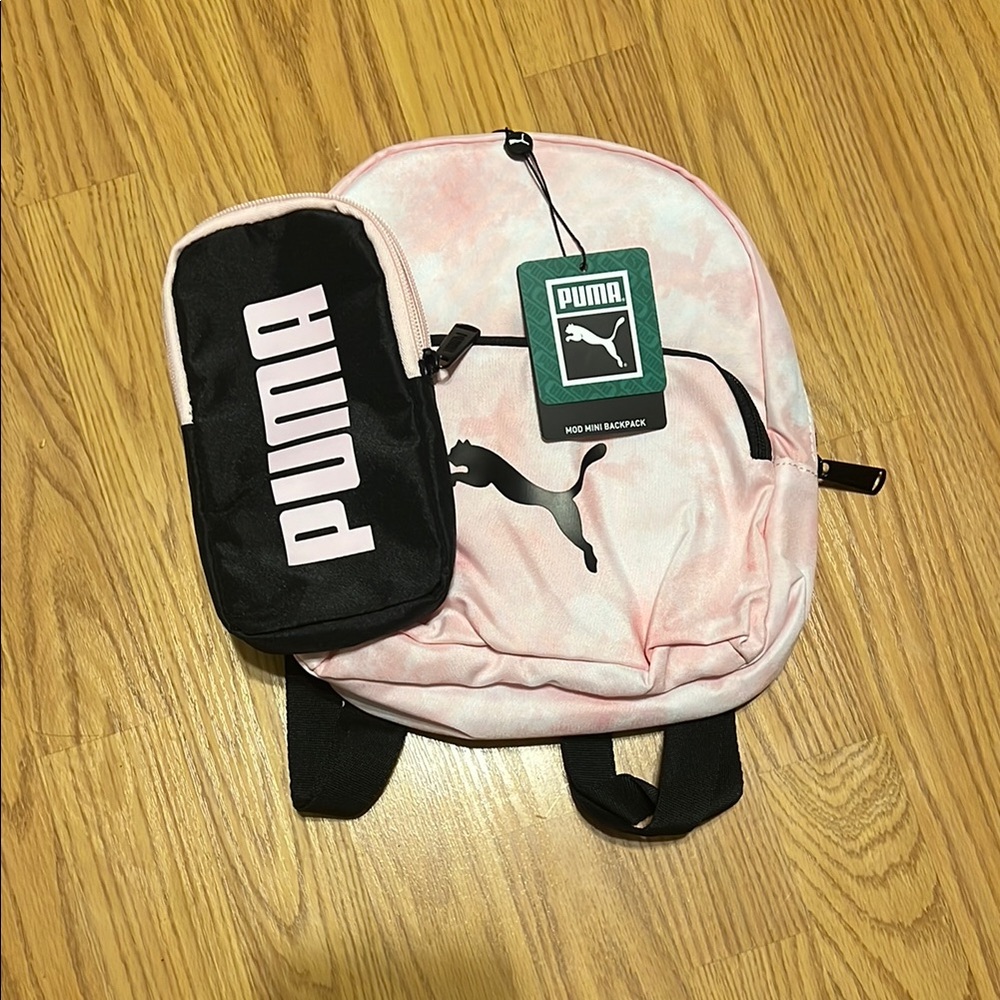 PUMA Kids Pink and Black Backpack Set